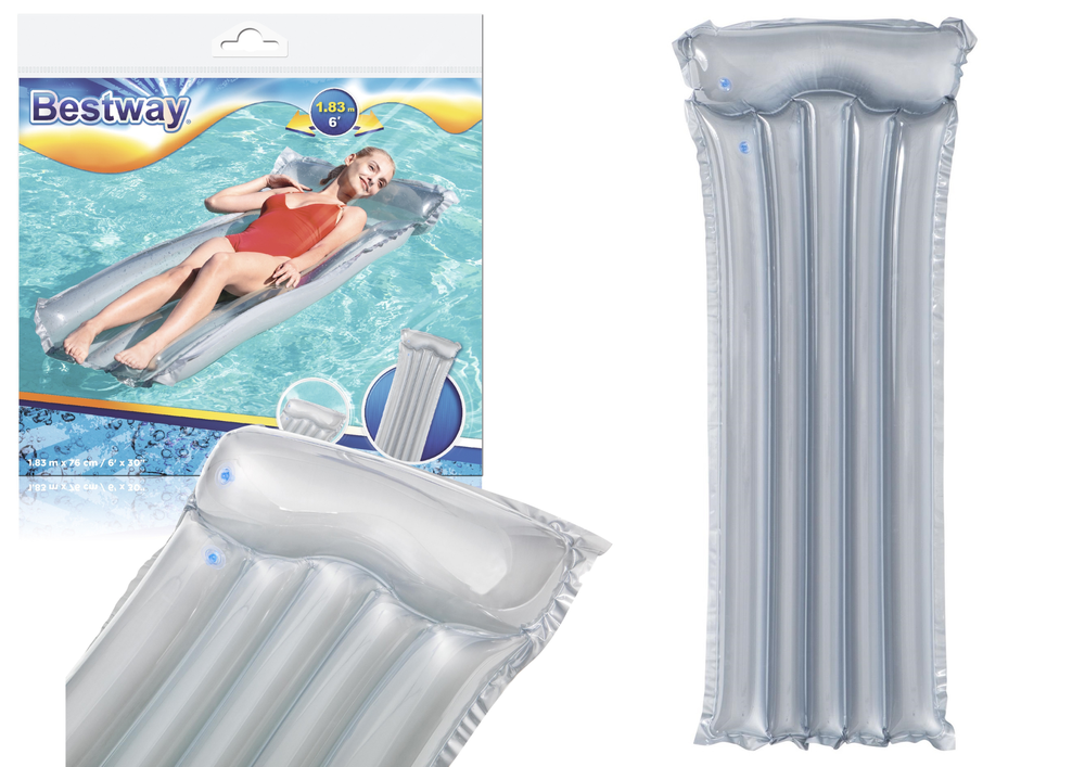 BESTWAY Bestway 44013 Gray Inflatable Swimming Mattress, 183 x 76 cm