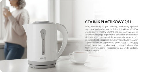 ADLER Electric kettles – AD 1244 2.5-liter plastic kettle – image 34