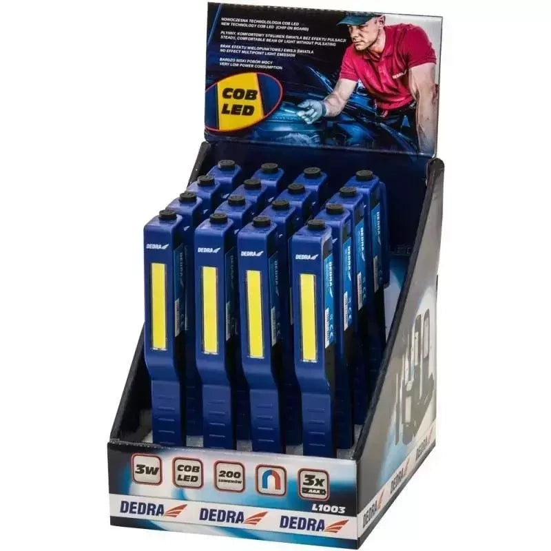 Dedra Flashlights, hand lamps – 3W COB LED Flashlight, Pen-Style, with Batteries – image 2