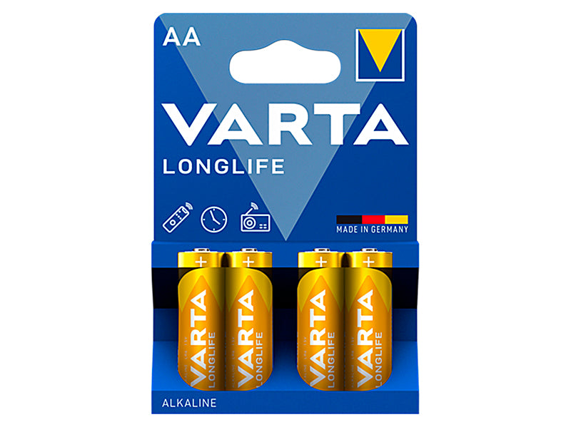 Blow 82-545# AA 1.5 V LR6 Varta LongLife Alkaline Batteries, 4-Pack