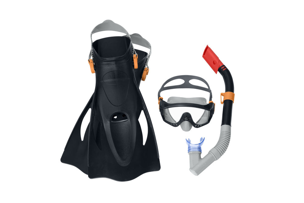 BESTWAY Swim caps – Bestway 25020 Black Diving Set: Mask, Snorkel, Fins