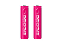 Esperanza EZA101R Esperanza Ni-MH AAA Rechargeable Batteries, 1000 mAh, 2-Pack, Red