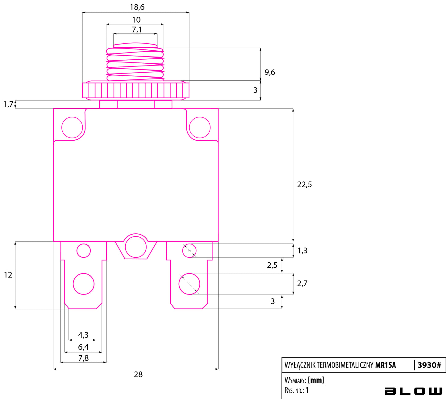 Blow Fuses – 2369# MR1 3A Bimetallic Thermal Circuit Breaker – image 4