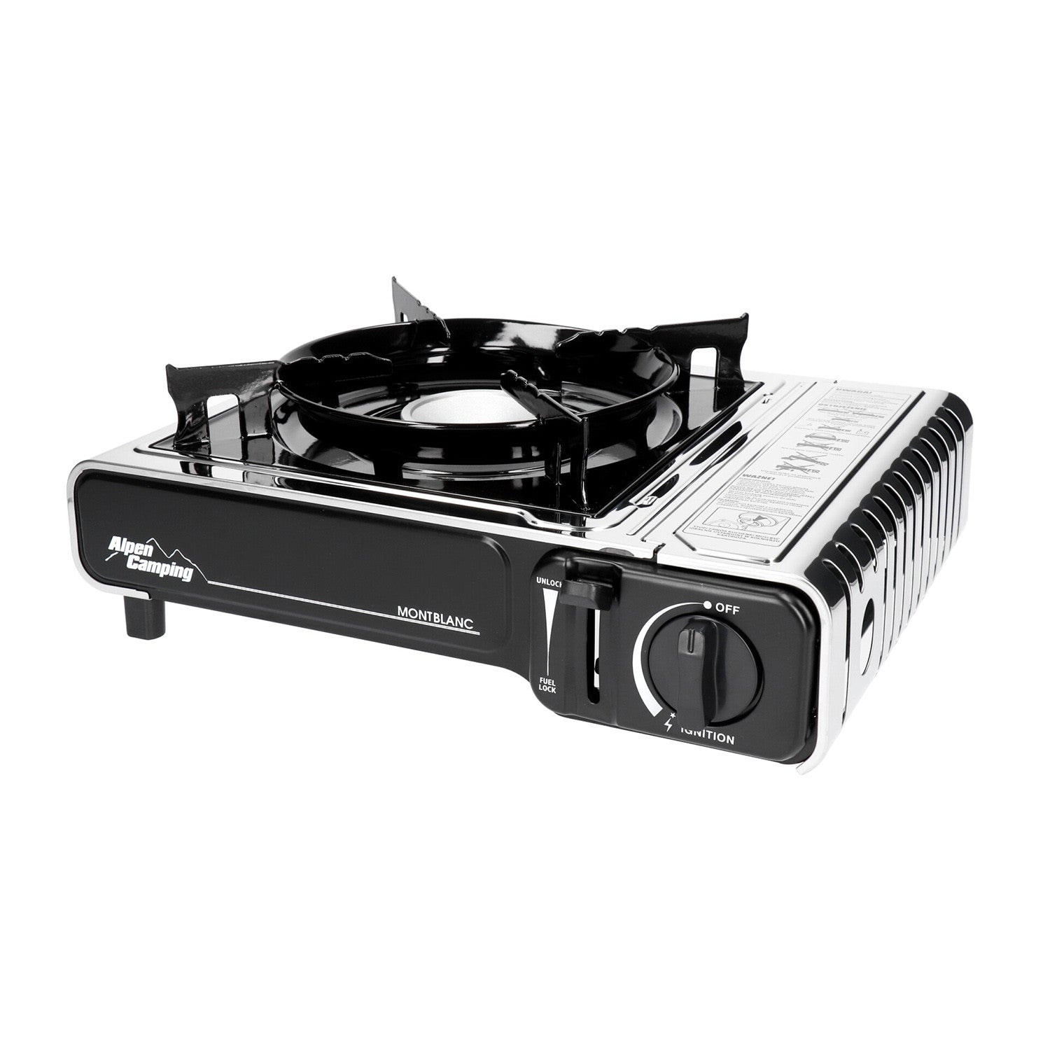 INKO-TIME Alpen Camping tourist stove, power: 2.2 kW, gas consumption 160g/h, piezoelectric ignition, MONT BLANC