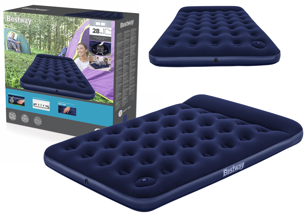 BESTWAY Inflatable Mattress with Pump, 191 x 137 x 28 cm, Bestway 67225
