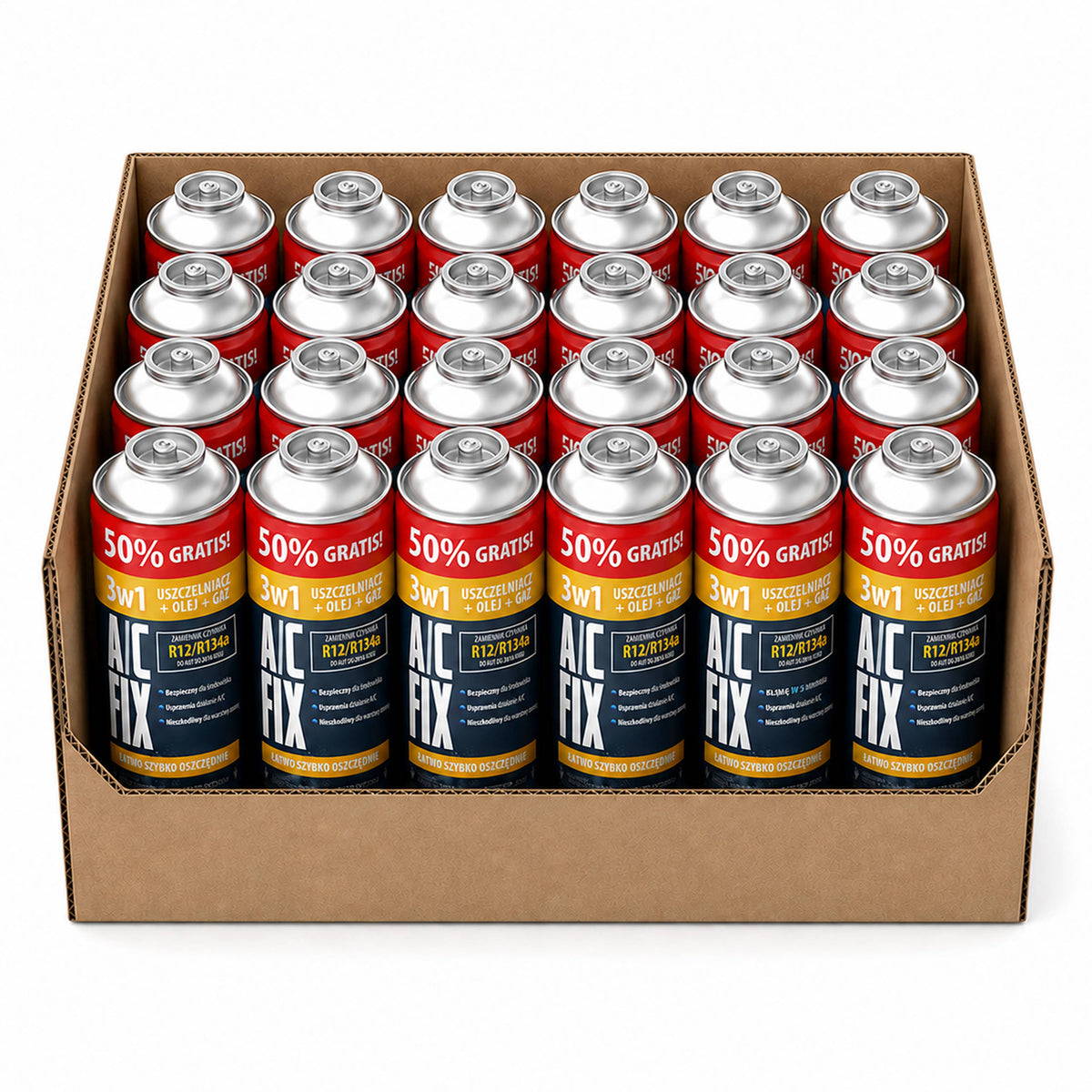 Blow 52-337# 3-in-1 Air Conditioning Refrigerant R12, R134a, 235 g, AC Fix, 24-pack