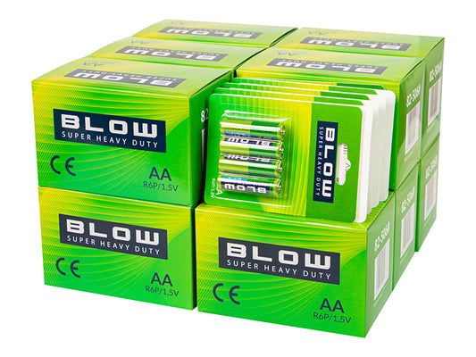 Blow 82-673# Blow Super Heavy Duty AA R06P Batteries, Blister Pack, 480-count