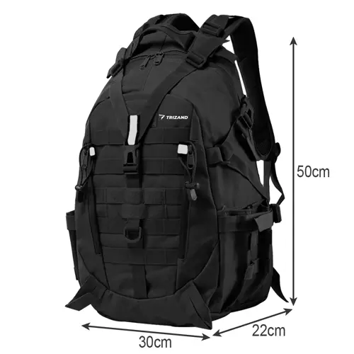 TRIZAND Suitcases, backpacks and travel bags – Trizand 20534 Black Military/Hiking Backpack – image 3