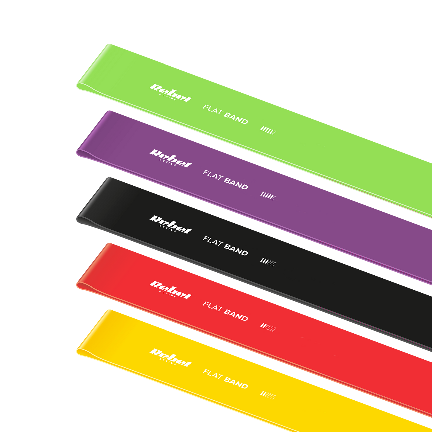 Rebel 2-meter Latex Exercise Band Set - Flat Band LTs-1, 2.5–20 kg, 5 Bands, REBEL ACTIVE – image 2