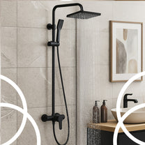 RTO Rain Shower Set, Black, Shower Head, Handheld Shower, Wall-Mounted - or1112 – image 4