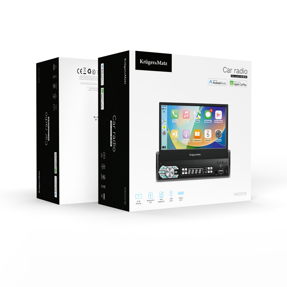 Kruger&Matz Kruger&amp;Matz KM2018 Car Stereo with a 7" Sliding Screen, CarPlay/Android Auto – image 7