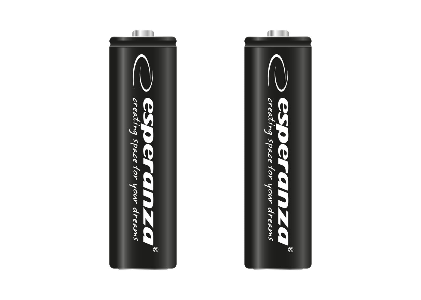 Esperanza EZA105 Esperanza Ni-MH AA Rechargeable Batteries, High-Capacity 2600mAh, 2-Pack, Black