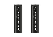 Esperanza EZA105 Esperanza Ni-MH AA Rechargeable Batteries, High-Capacity 2600mAh, 2-Pack, Black