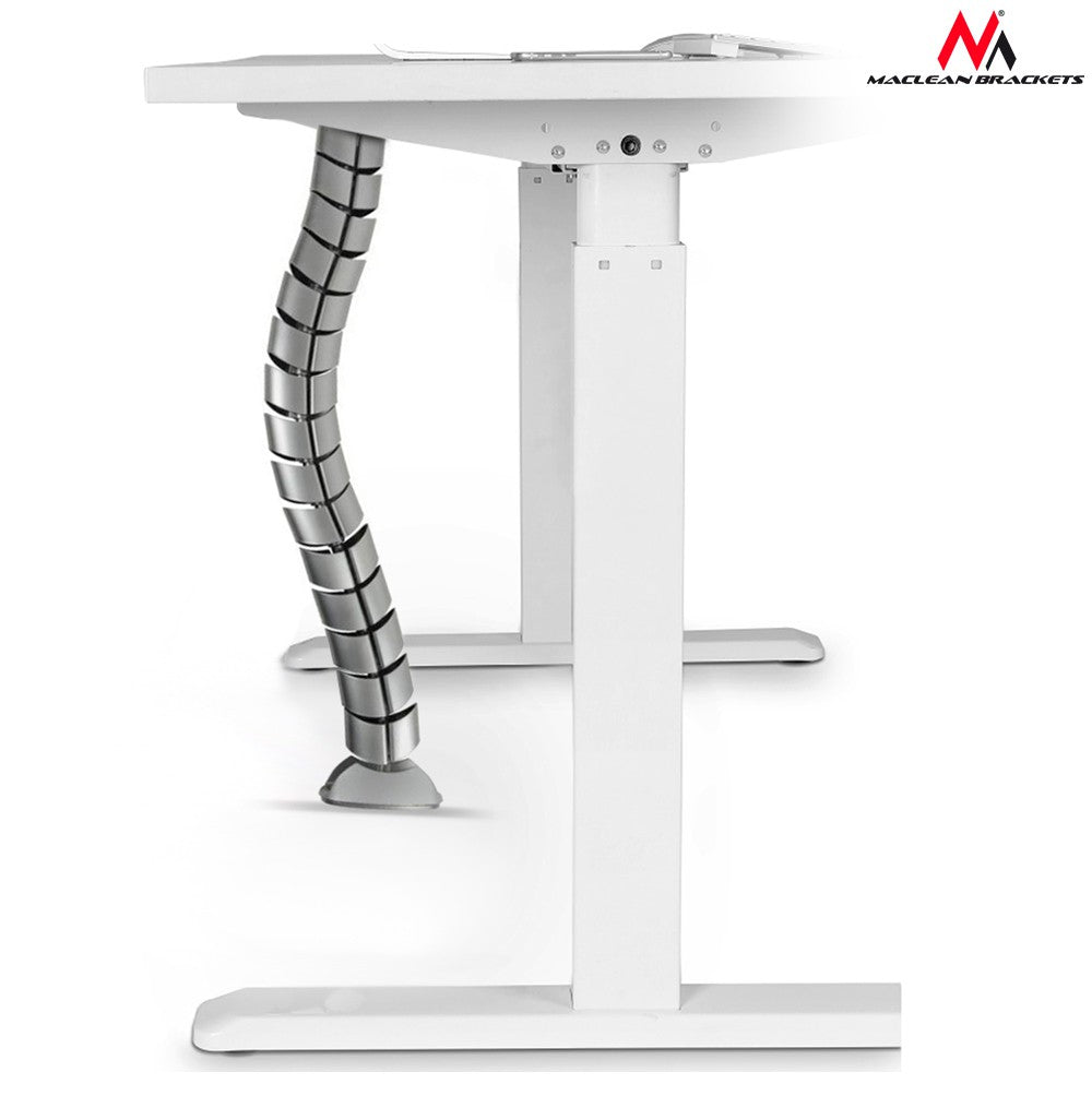 Maclean Covers – Maclean Desk Cable Organizer/Cover, 75 cm, Silver, MC-768 S – image 2