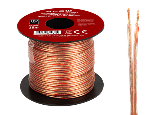 Blow Speaker Cables – 73-362# Speaker wire, 2x0.50 mm, transparent, 25 m