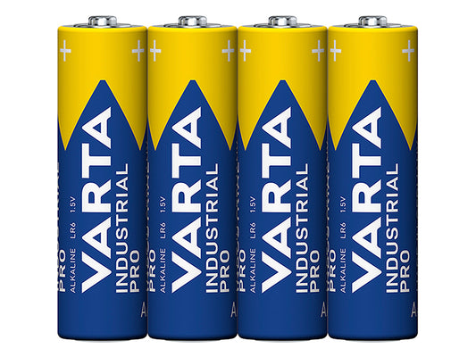 Blow 82-558# Varta Industri Industrial AA LR6 Alkaline Battery, Foil Pack, 4-Pack
