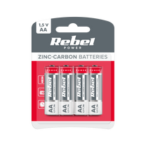 Rebel Alkaline, coin-cell, and – REBEL R6 Zinc-Carbon Batteries, 4 per pack