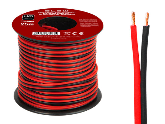 Blow 73-340# Speaker wire, 2x0.22 mm, black and red, 25 m