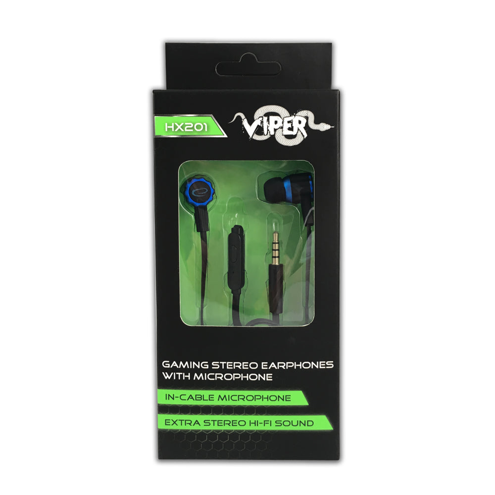 Esperanza EGH201B Esperanza In-Ear Headphones with Microphone, Gaming Viper, Black and Blue – image 3