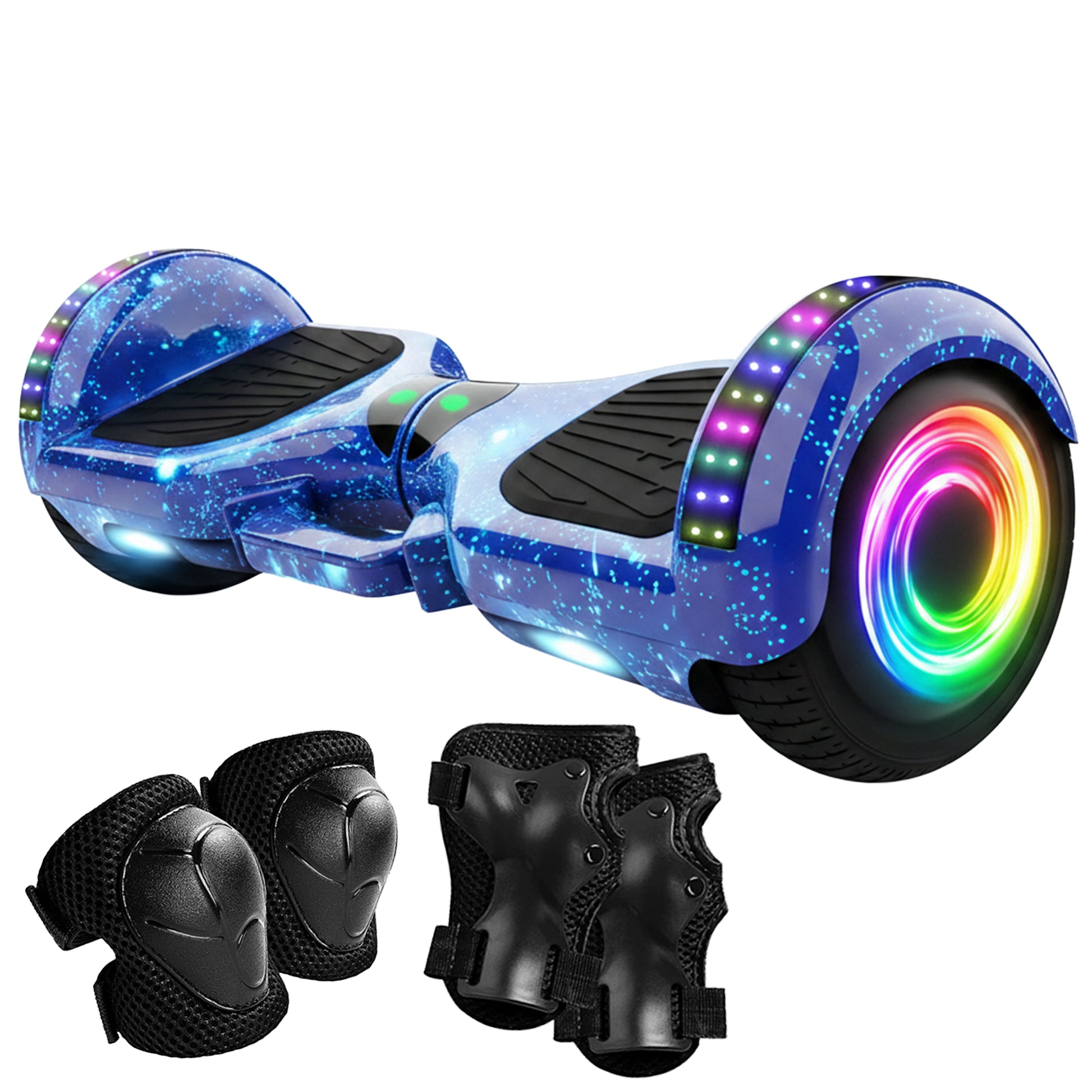 RTO 10-inch Hoverboard, Electric Skateboard, LED Board, Bluetooth Speakers, 10-inch Protective Pads - Blue e031-2 – image 3
