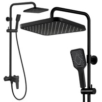 RTO Rain Shower Set, Black, Shower Head, Handheld Shower, Wall-Mounted - or1112
