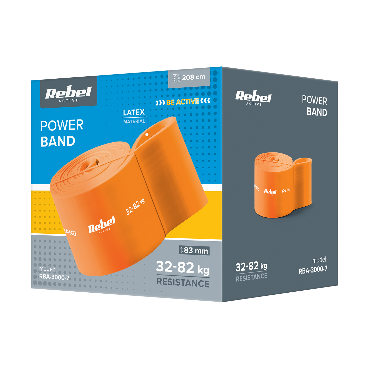 Rebel Latex Exercise Band - Power Band PL-7, Orange, 32–82 kg REBEL ACTIVE – image 3