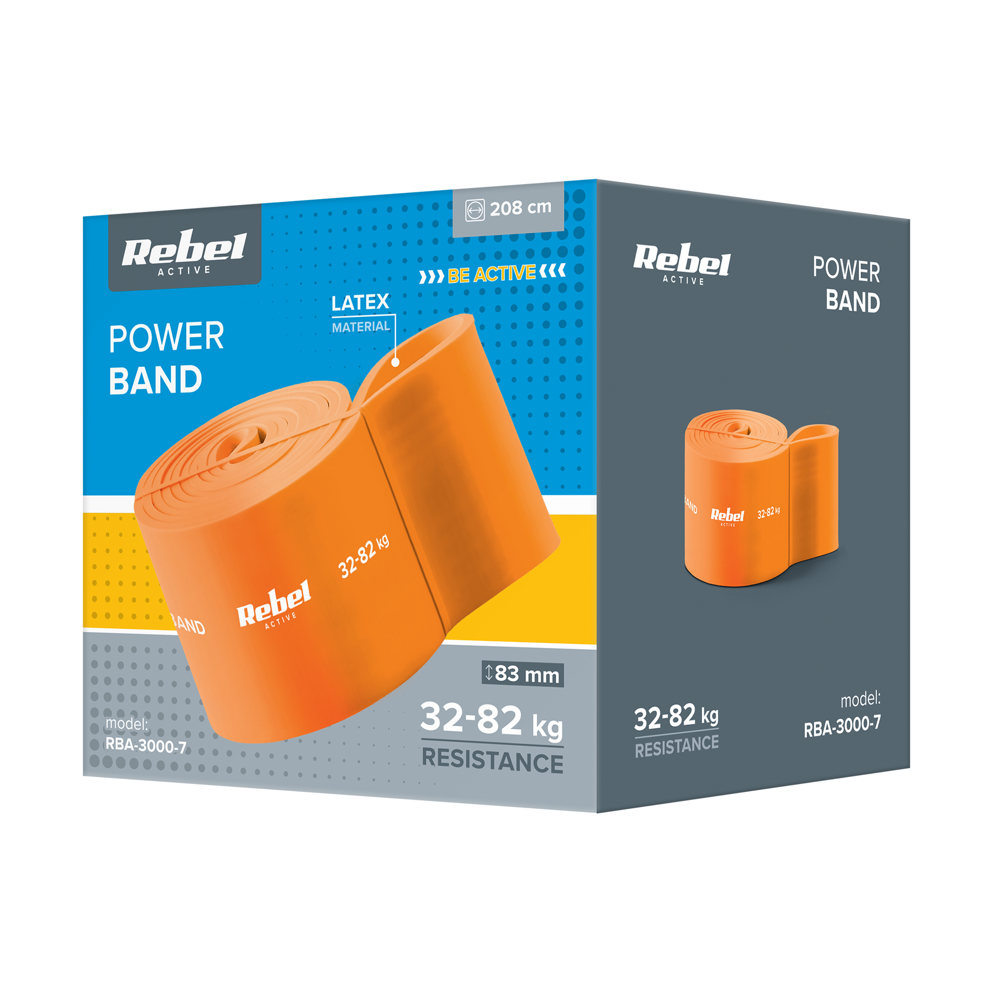 Rebel Latex Exercise Band - Power Band PL-7, Orange, 32–82 kg REBEL ACTIVE – image 3