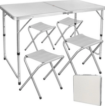 LEAN The – Travel Set: Folding Camping Table with 4 Chairs, Gray – image 4