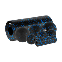 Rebel Massage roller set, mini roller, 2 balls, 2 Duoball-e, 6 pieces, black and blue, EPP material, REBEL ACTIVE