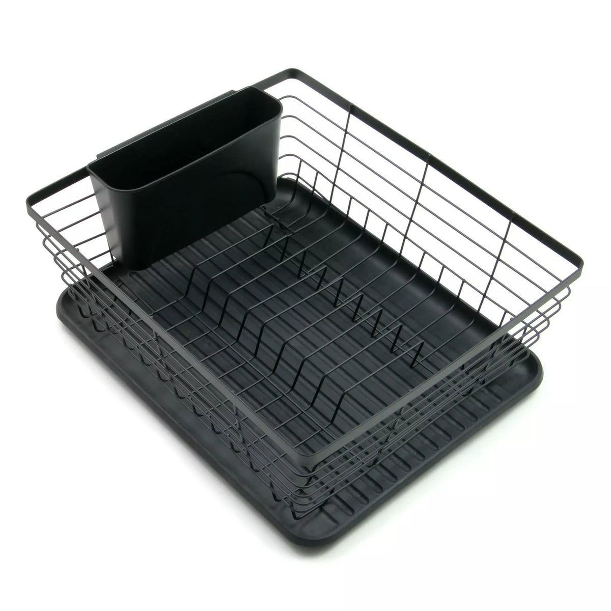 KINGHoff Kitchen Accessories – Dish rack, steel and plastic, black Kinghoff