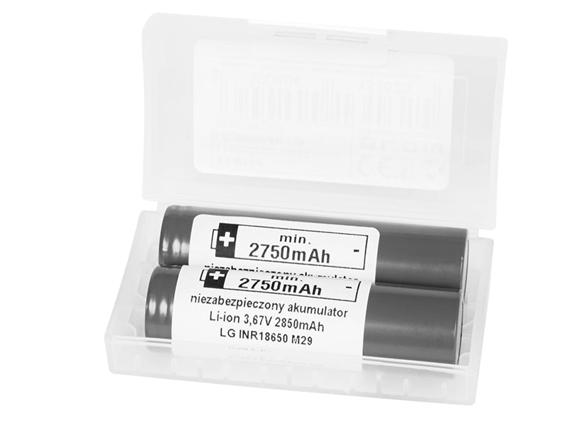 Blow 85-614# LG 18650 Li-ion battery 2850 10A, 2-pack, 3.6V + battery box for two batteries