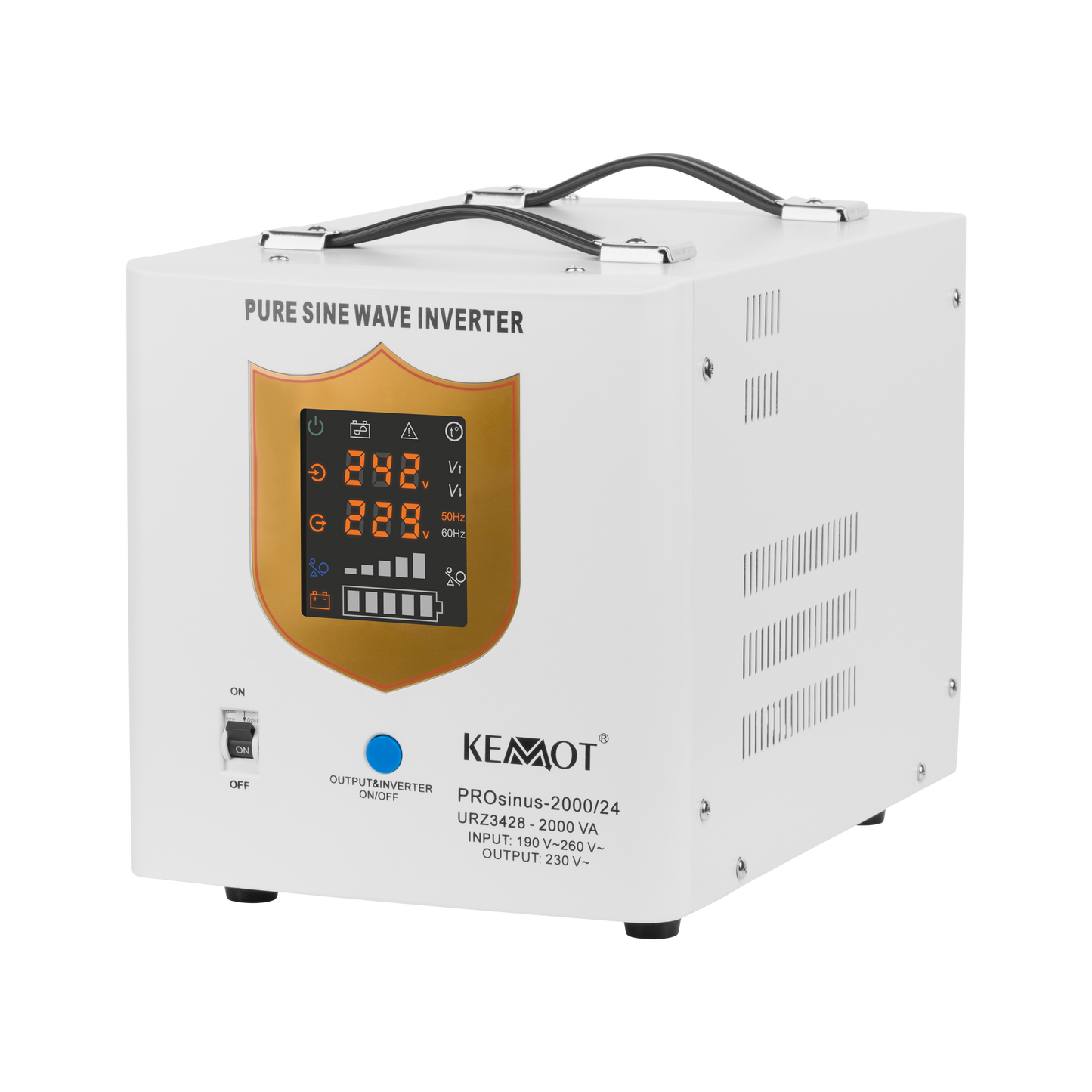 Kemot KEMOT PROsinus-2000/24 Uninterruptible Power Supply (UPS) — a power converter with a pure sine wave output and a charging function — 24V, 230V, 2000VA/1400W