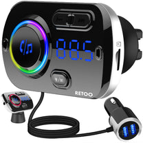RTO Car Bluetooth FM Transmitter with 2x USB-C Fast Chargers, AUX, and Hands-Free Calling - E663 – image 2