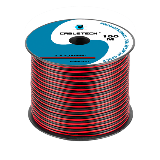 Cabletech Speaker Cables – CCA 1.0mm Black and Red Speaker Cable