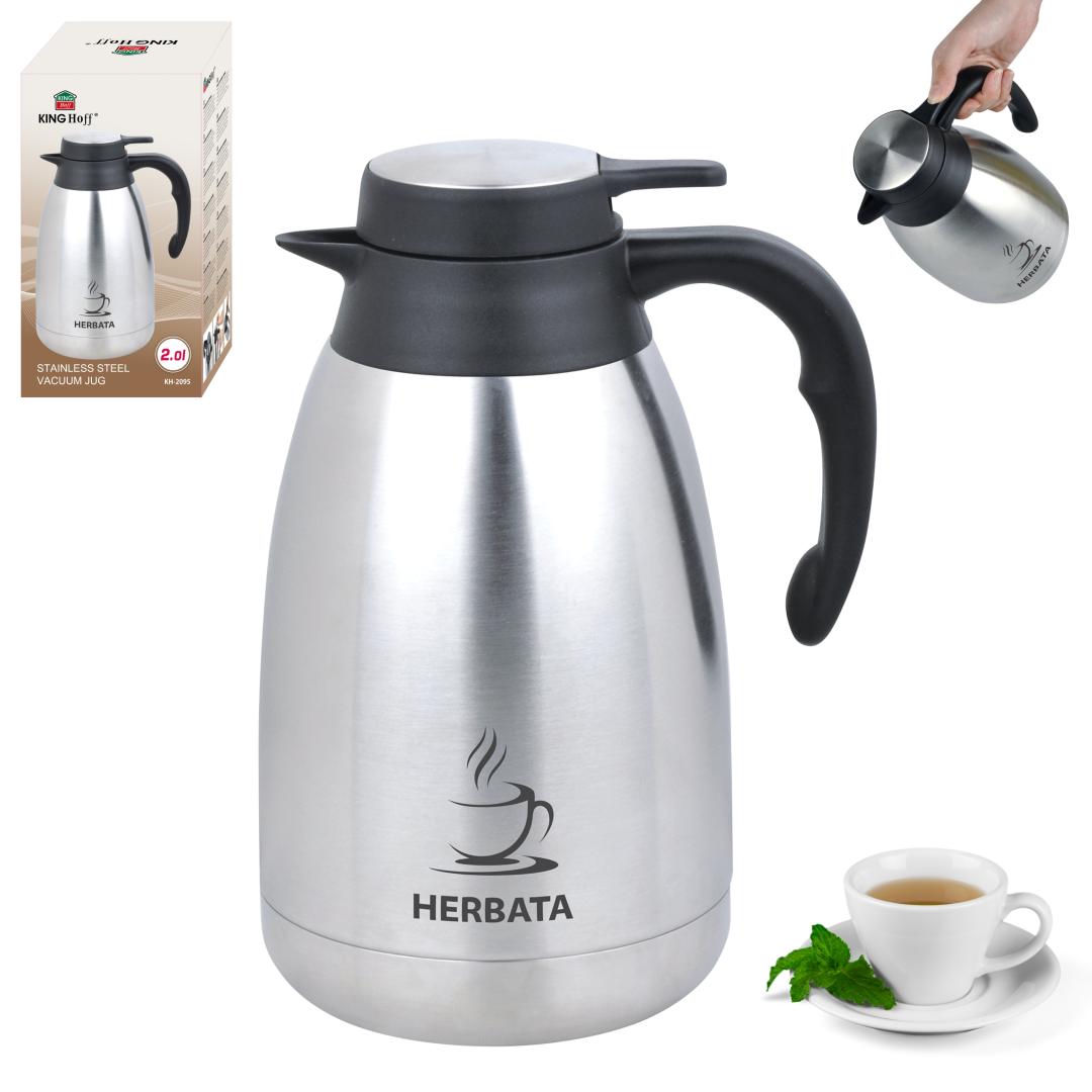 KINGHoff Thermal – Double-walled steel conference thermos (jug-style), 2 L, Kinghoff, KH-2095 – image 3