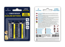 Esperanza Alkaline, coin-cell – EZB107 Esperanza LR14 Alkaline Batteries, 2-Pack, Blister Pack – image 5