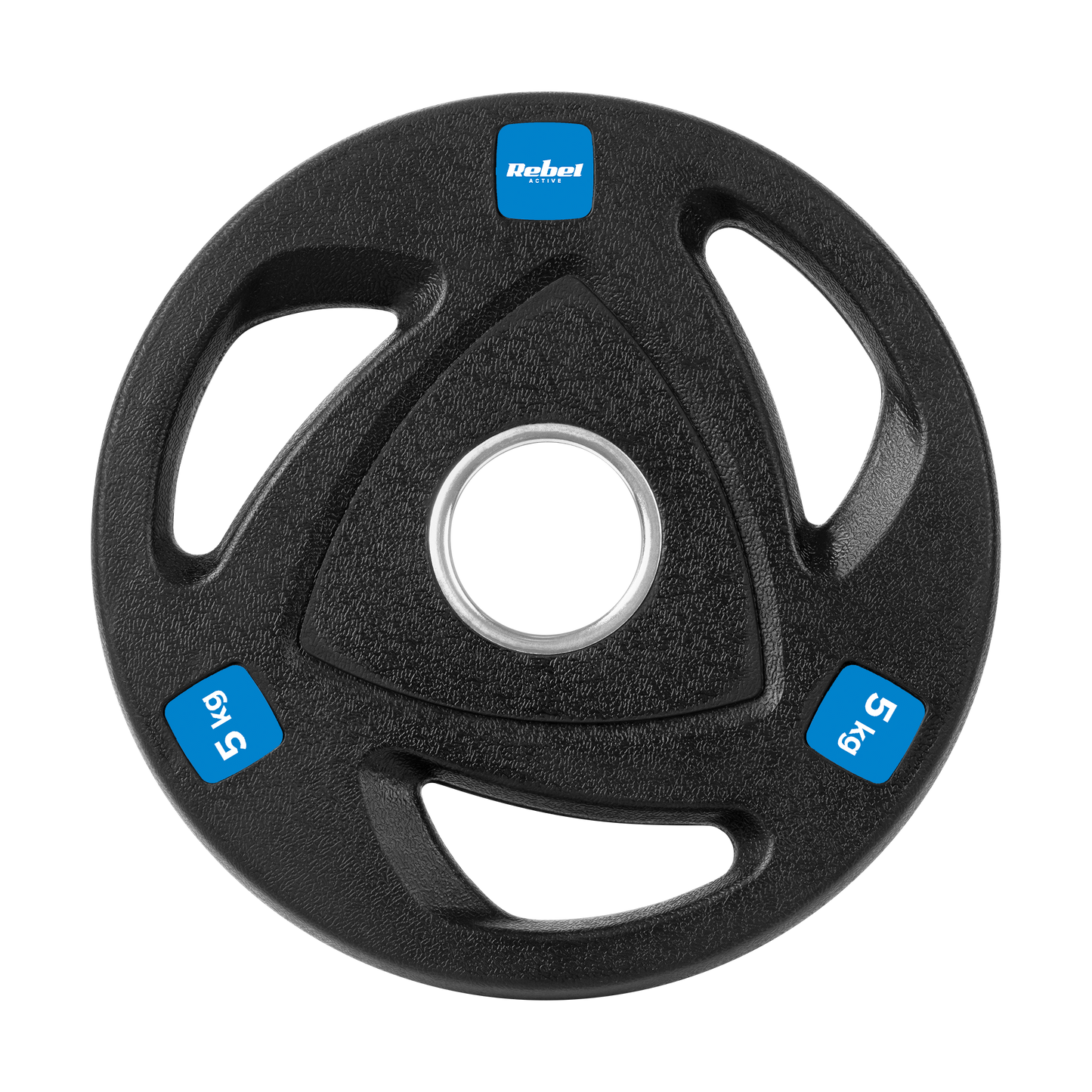 Rebel Rubber-coated cast iron Olympic weights, set of 4x5 kg, 51 mm hole, REBEL ACTIVE – image 3
