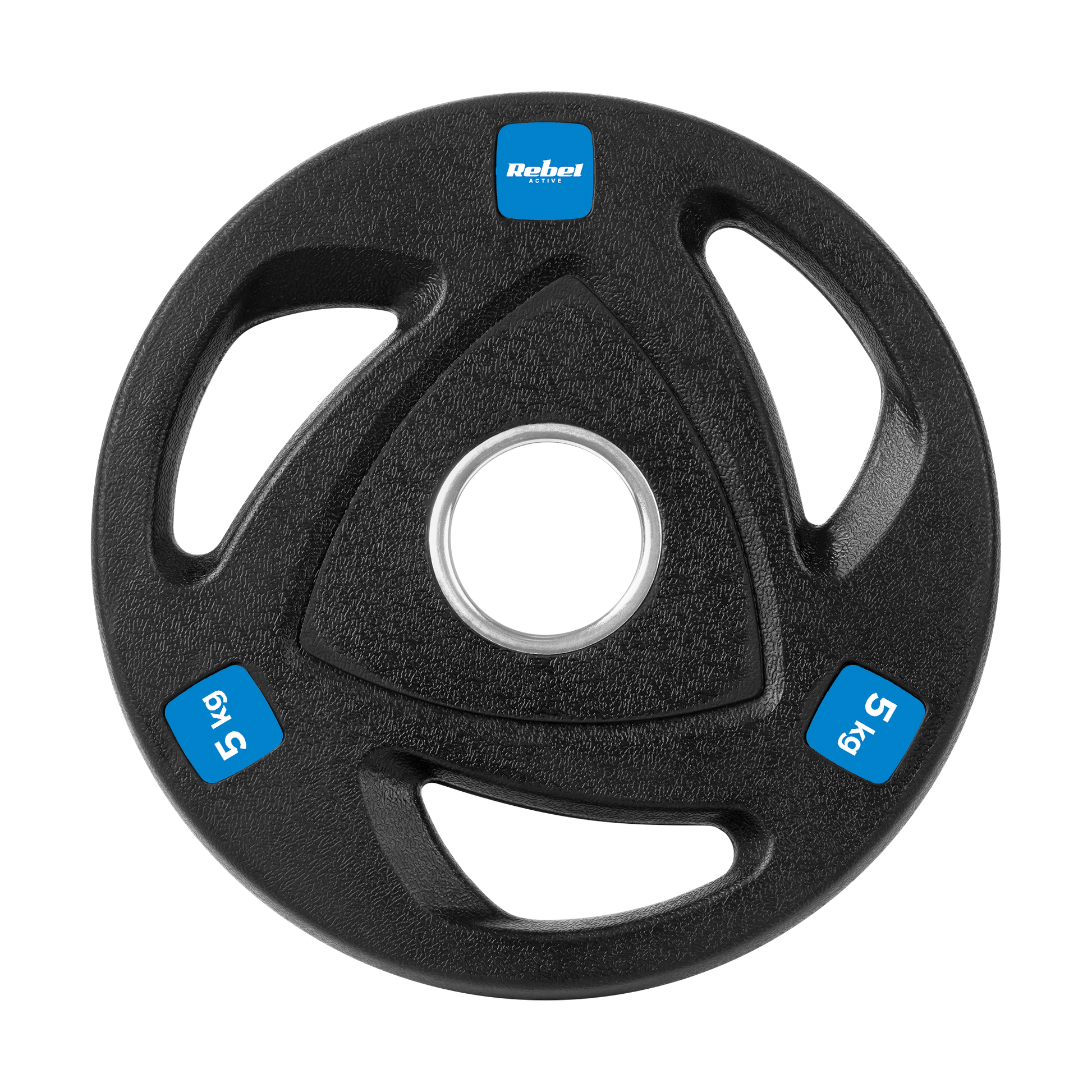 Rebel Rubber-coated cast iron Olympic weights, set of 4x5 kg, 51 mm hole, REBEL ACTIVE – image 3