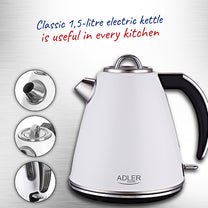 ADLER Electric kettles – AD 1343 white Strix 1.5-liter metal kettle – image 8