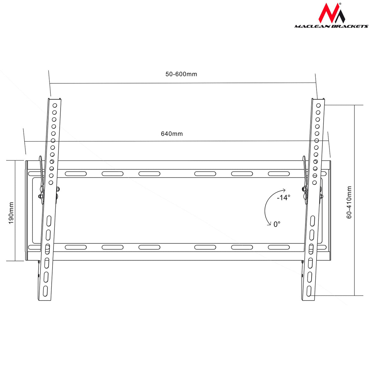 Maclean Maclean TV Mount / Bracket, max VESA 600x400, 37-80", 55 kg, MC-605N – image 5