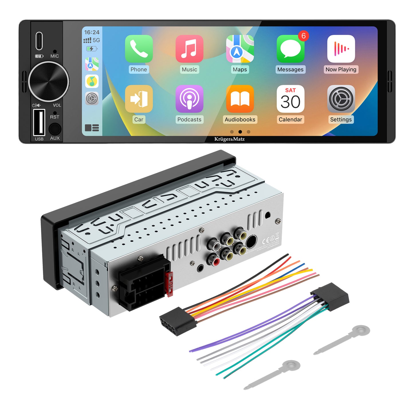 Kruger&Matz Car stereos (CD/MP3/Video/DVD) – Kruger&amp;Matz Car Stereo; KM2016 CarPlay/Android Auto – image 2