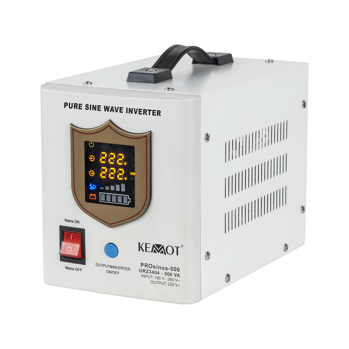 Kemot KEMOT PROsinus-500 Uninterruptible Power Supply (UPS) — a converter with a pure sine wave and a charging function — 12V, 230V, 500VA/300W