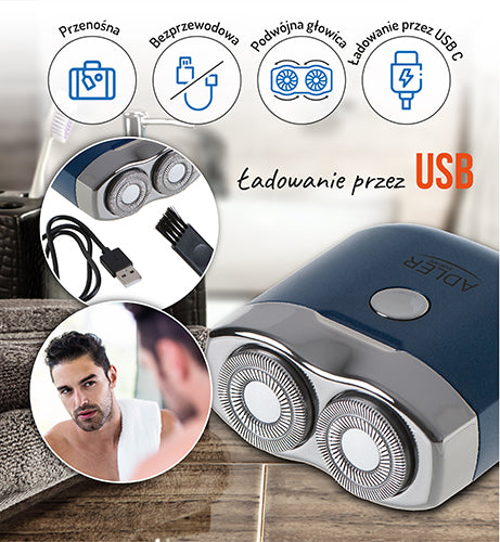 ADLER Shavers – AD 2937 Travel Shaver with 2 Heads and USB – image 11