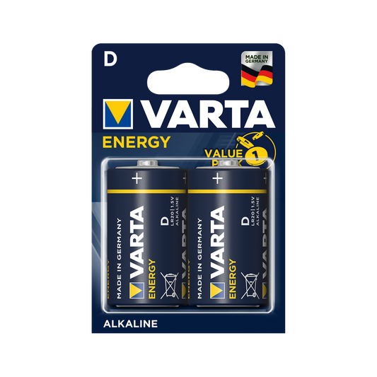 Varta Alkaline, coin-cell, and zinc-carbon – VARTA LR20 ENERGY Alkaline Batteries, 2-pack