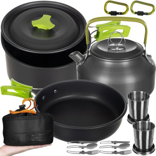 TRIZAND Crockery and essentials – Trizand 23667 18-Piece Camping Cookware Set