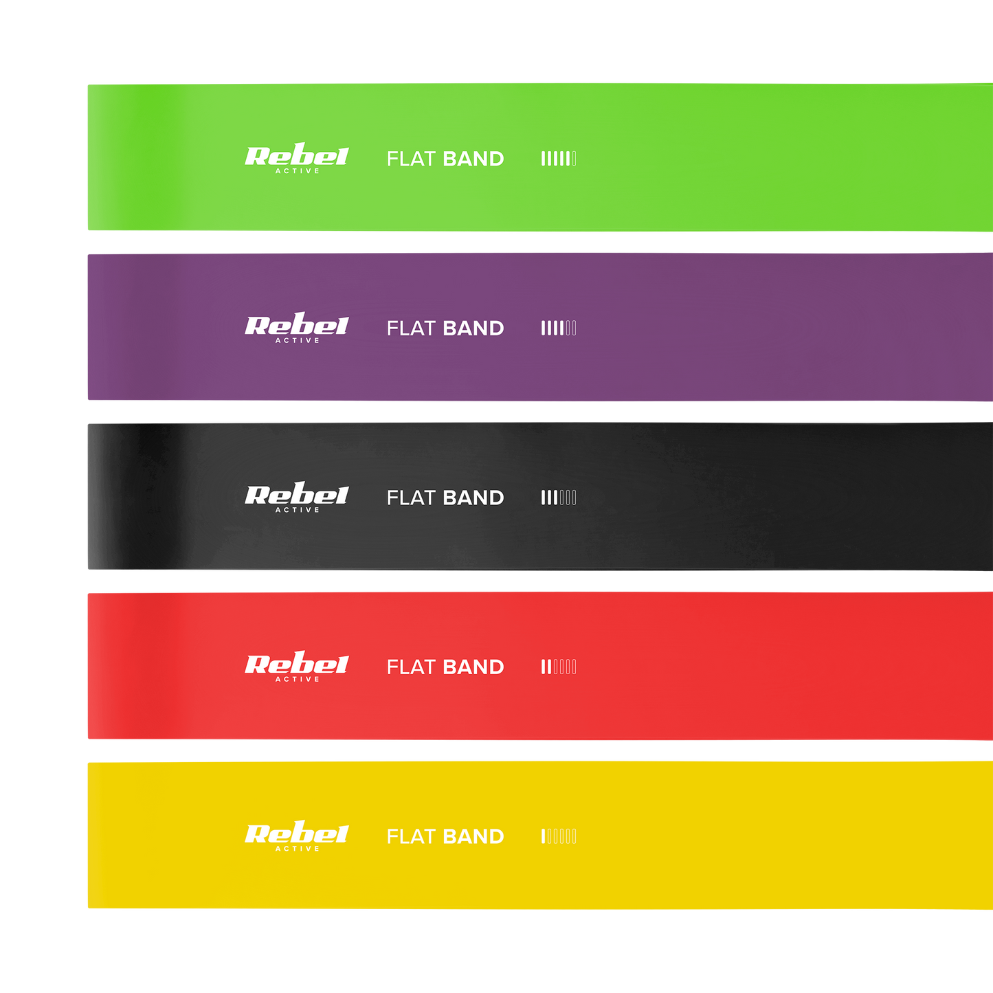 Rebel 2-meter Latex Exercise Band Set - Flat Band LTs-1, 2.5–20 kg, 5 Bands, REBEL ACTIVE – image 3