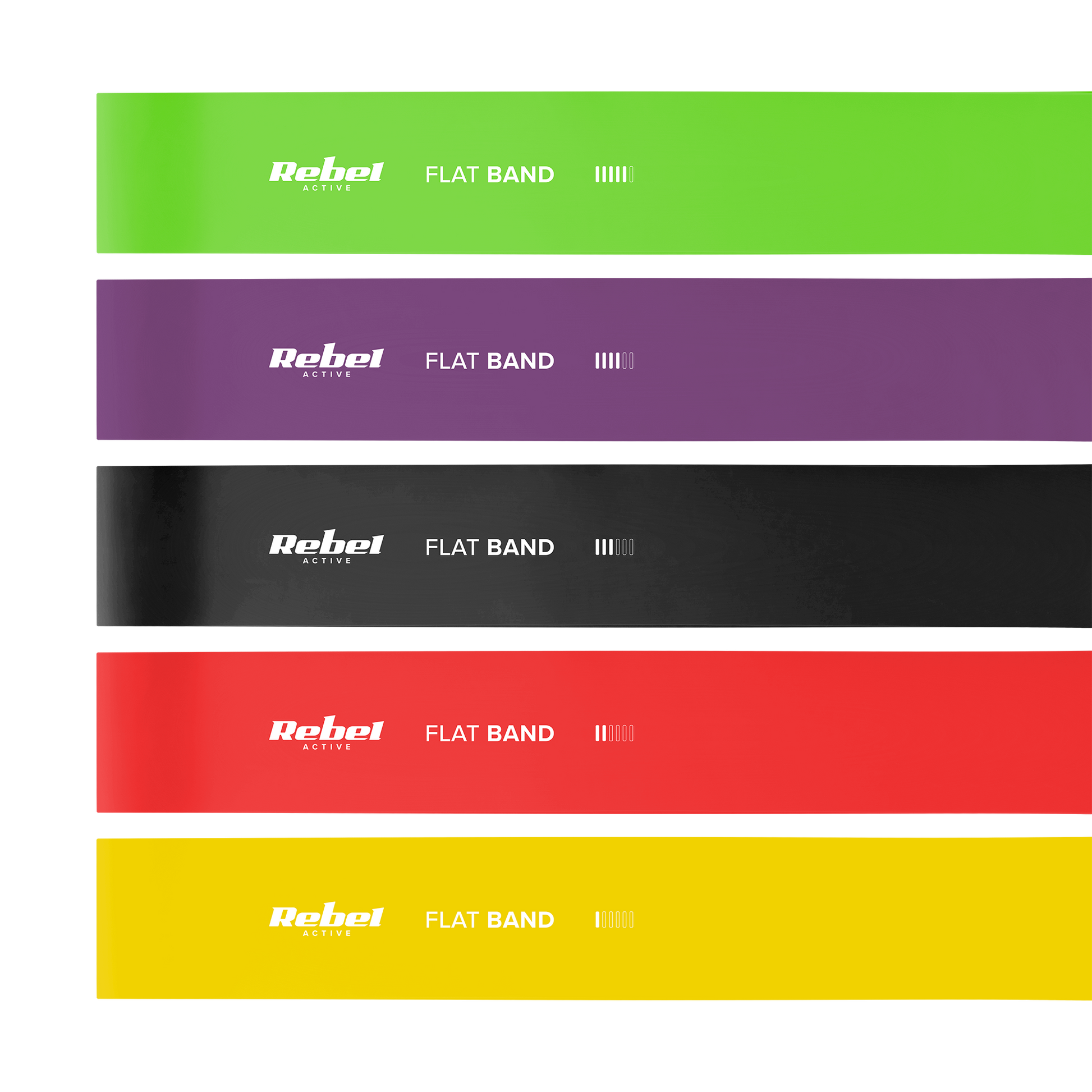 Rebel 2-meter Latex Exercise Band Set - Flat Band LTs-1, 2.5–20 kg, 5 Bands, REBEL ACTIVE – image 3
