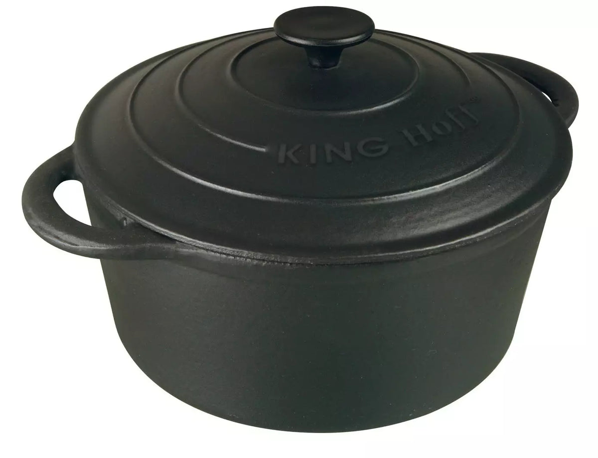 KINGHoff Pots – Cast-iron pot, 21 cm diameter, 2.4 L, black, Kinghoff