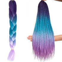 SOULIMA Hair, Wigs, and Accessories – Synthetic Ombre Braids (Light Blue/Purple) W10342