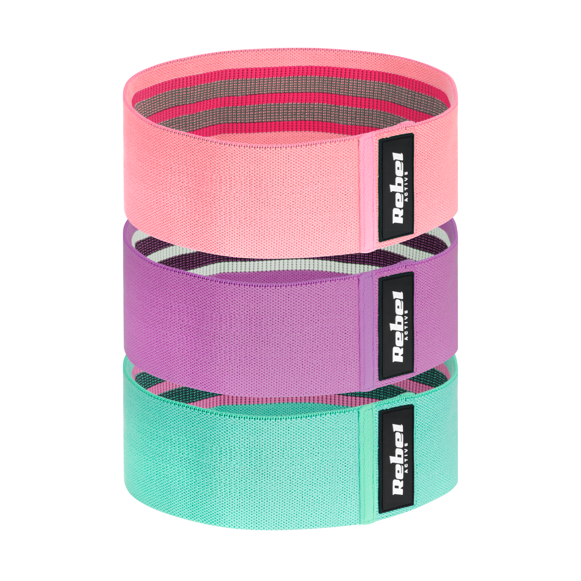 Rebel Fabric Resistance Band Set - Mini Band M, 27-55 kg, 3 fabric resistance bands, REBEL ACTIVE